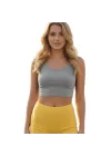 Crop kalın Askılı Body Gri Renk