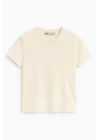 Crop Kısakollu Body Ekru Renk