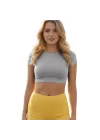 Crop Kısakollu Body Gri Renk