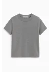 Crop Kısakollu Body Gri Renk