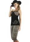 HMD Womens Leopard Strap Capri Set 50027