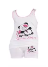 Girl Bear Printed Wide Strapped Elastane Set