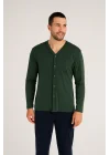 KLY V Yaka Boydan Düğmeli Battal Boy Erkek Pijama Takımı 9267 % 100 Pamuk