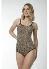 Leopar Desenli Çıtçıtlı Body