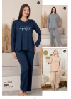 Limissi Lacivert Uzun Kollu kadın Pjamaı 26613