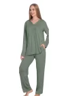 Limissi Viscose Long Sleeve Womens Pajama Set 24642