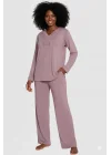 Limissi Viscose Long Sleeve Womens Pajama Set 24642