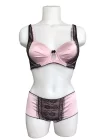 Night Flight Unpadded Two-Tone Lace Pattern Unlined Bra Set 2149