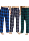 Pijalüx Mens Checked Poplin Pocketed Bottom Pajama