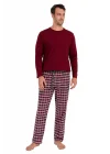 Pijalüx Mens Checked Poplin Pocketed Bottom Pajama