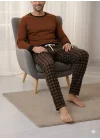 Pijalüx Tek Alt Ekose Kalın Poplin Kışlık Ev Pantalonu