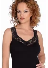Şahinler Neck and Straps Lacy Ribbed Tank Top B605