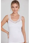 Yaka ve Askıları Dantelli Ribana Atlet B600