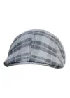 yoncatoptan Winter and Autumn Earless Plaid Gray Cap Hat