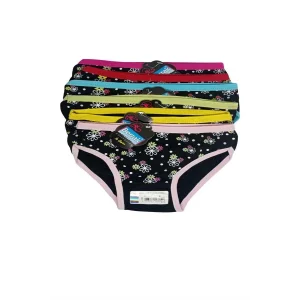 2578 Clear Printed Black Girl Panties 1-2 years