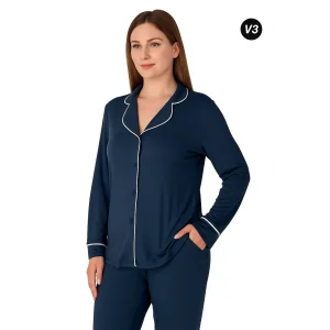26611-limissi kadın düğmeli pijama takımı