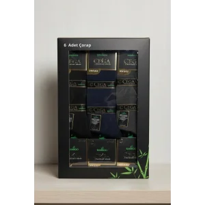 Çega Bambu Erkek Soket Çorap Asorti Renk 6 Adet