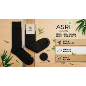 Asri Sıkmayan Lastikli Bambu Erkek Çorabı 6 ADET