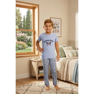 Baskılı Erkek Çocuk Pijama Takımı 7321