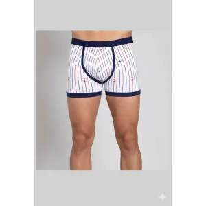 Berrak Çapa Ve Çizgi Baskı Erkek Boxer 1107