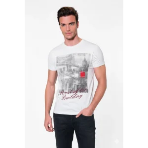Berrak Erkek Köprü Baskılı T-Shirt 1047