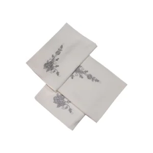 Bulteks Simli Nakışlı Kadife Desen 5 Havlu 30X50
