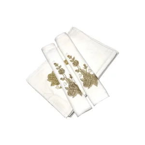 Bulteks Simli Nakışlı Kadife Desen 4 Havlu 30X50