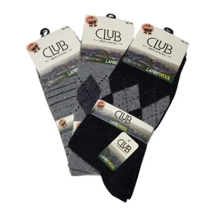 Club Lamswool Wool Mens Winter Socks 3 Pieces