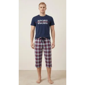 garson boy erkek pijaması takmı kısakol kapri alt poplin kumaş s