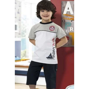 Hmd Erkek Çocuk Kısa Kollu Pijama Takımı 5192