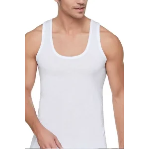 Işıl Mens Ribbed Tank Top White