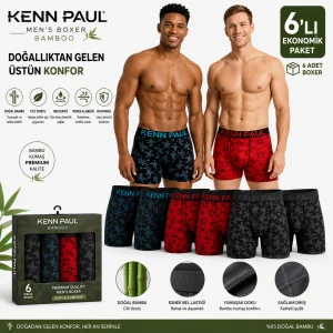 Kenn Paul Desenli Erkek Boxer 6 ADET