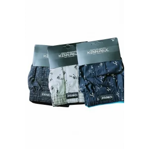 Kenn Paul Desenli Poplin Erkek Boxer Battal Beden 3XL- 6 Adet