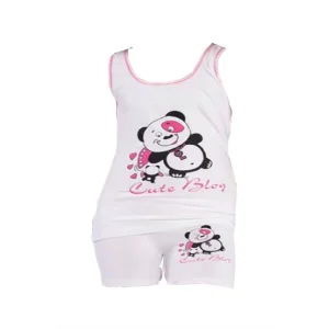 Girl Bear Printed Wide Strapped Elastane Set
