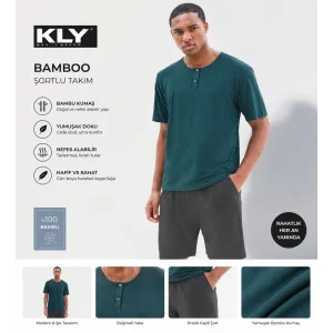 KLY Erkek Bambu Şortlu Pijama Takım 26213