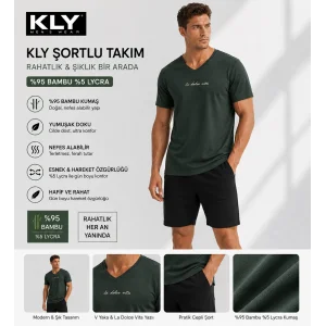 KLY Erkek Bambu Şortlu Pijama Takım 26210