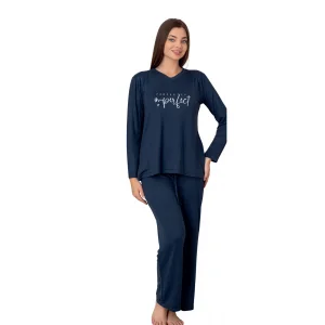 26613-limissi v yaka kadın pijama takımı