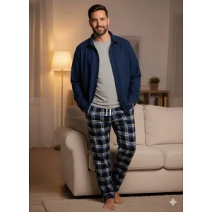 Pijalüx Tek Alt Cepli Ekose Pijama