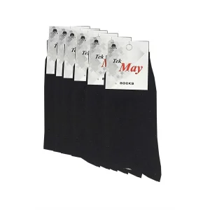 Black Mens Sock Single- May Comet 6 Pairs