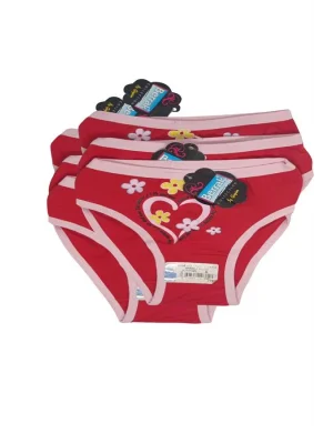 2568 Berrak  Kız  Kalpli  Çiçekli  Baskılı Bikini 1-2 yaş 6 Adet