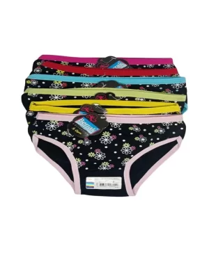 2578 Clear Printed Black Girl Panties 1-2 years