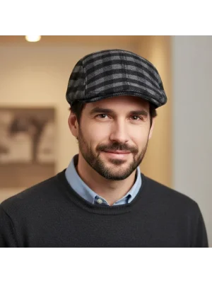 Kışlık Kulaklı Ekose Ördek Şapka