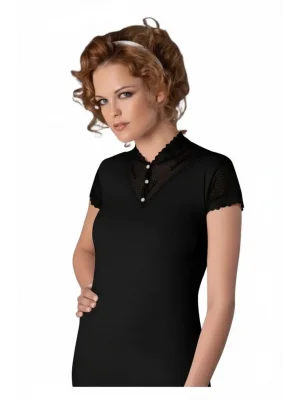 B641 ŞAHİNLER DÜĞMELİ DANTELLİ BLUZ