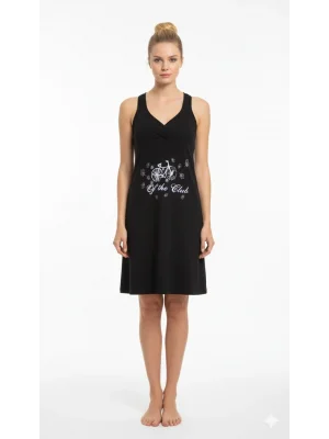 2700 Berrak Siyah Baskılı Elbise