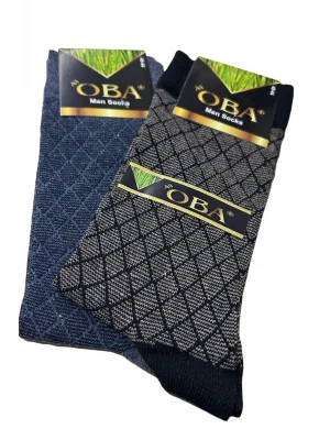 Oba Desenli Bambu Erkek Çorap 10 Adet