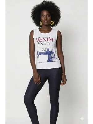 Berrak Kadın Denim Baskılı Tayt Takım 2481