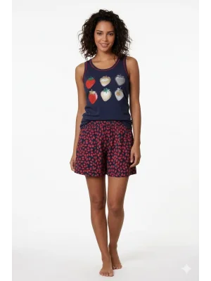 2490 BERRAK ÇİLEKLİ BAYAN ŞORTLU TAKIM