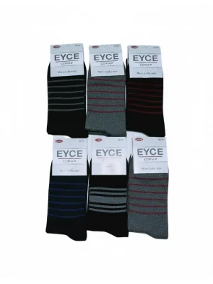 Ucuz Erkek Çorabı Çember Desenli Asorti 6 Adet