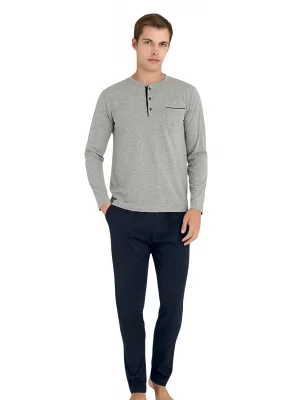 KLY Midi Yaka Erkek Uzun Kollu Kışlık Pijama 9250
