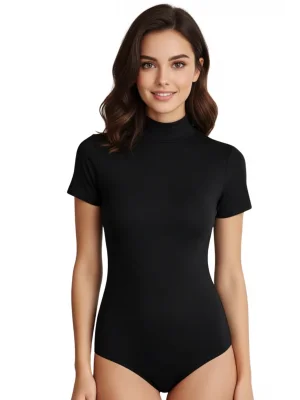 Berrak 2054 Likralı Balıkçı Yaka Yarım Kol Çıtçıtlı Body